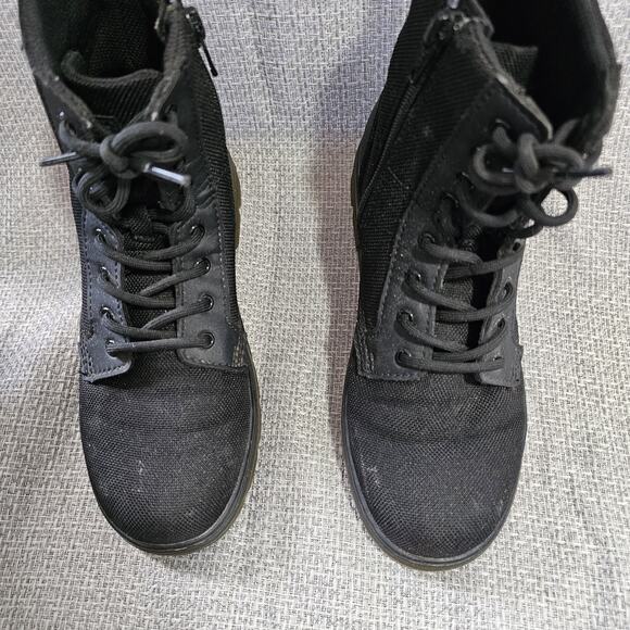 Doc Dr. Martens Kids Girls Sz 3 Black Lace Up Boots Side Zip Air Wair Combs J - Picture 2 of 9